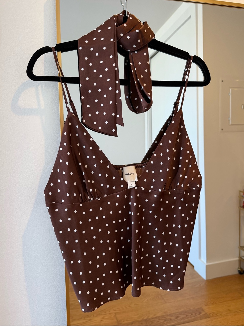 Anthropologie Clara Scarf Neck Cami brown
